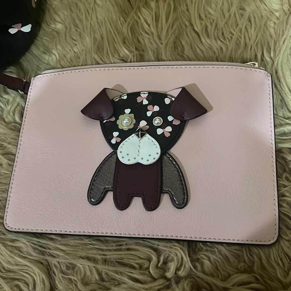 Kate Spade ♠️ Floral Pup Reversible Leather Tote - Picture 6 of 16